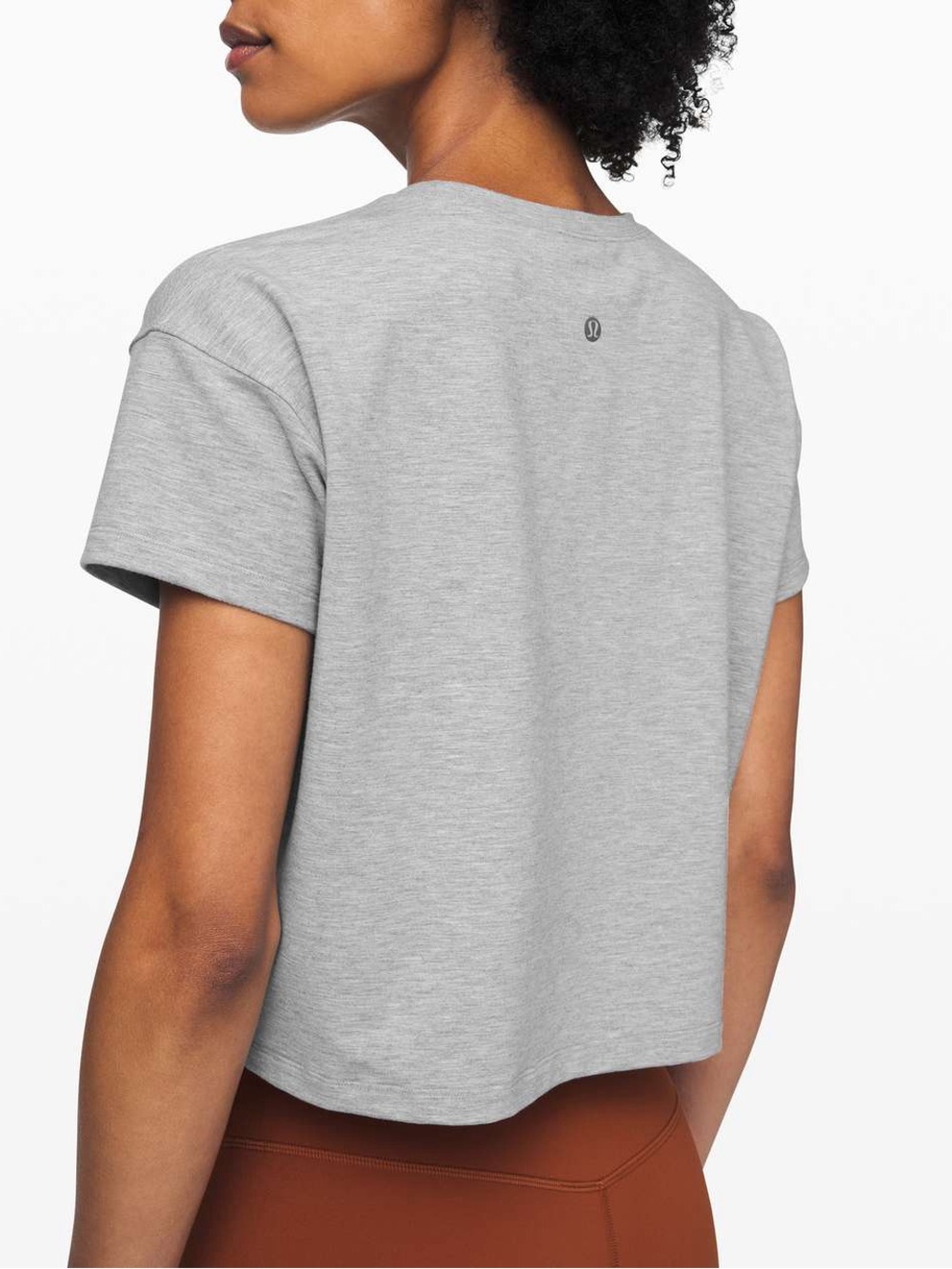Lululemon Cates Tee Heathered Core Light cropped crew short sleeve performance